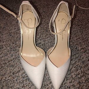Jessica Simpson White Closed-Toe Heels